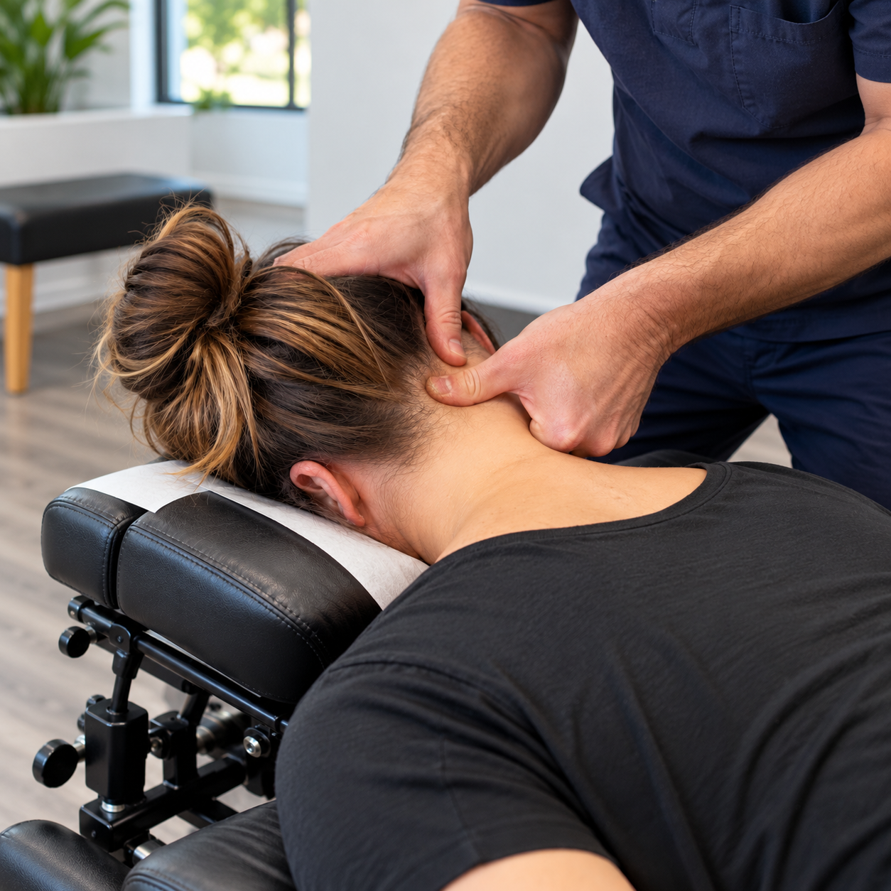 A gentle neck adjustment for auto accident and whiplash injuries