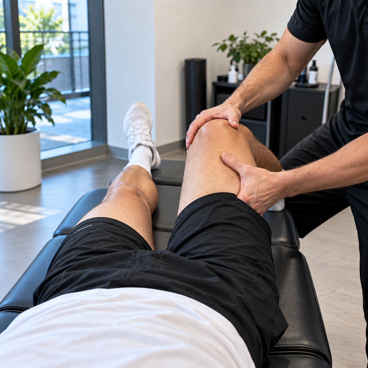 Chiropractic care for a knee and leg sports injury